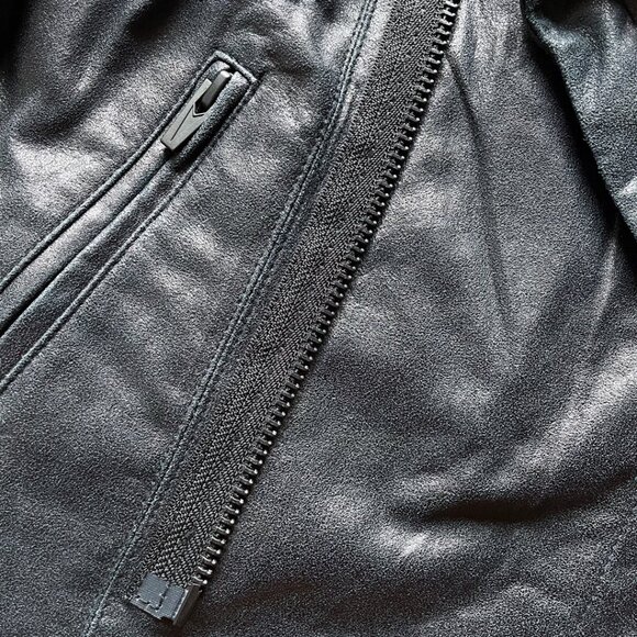 Veda Max Classic Leather Jacket in navy / black – S - Picture 7 of 9